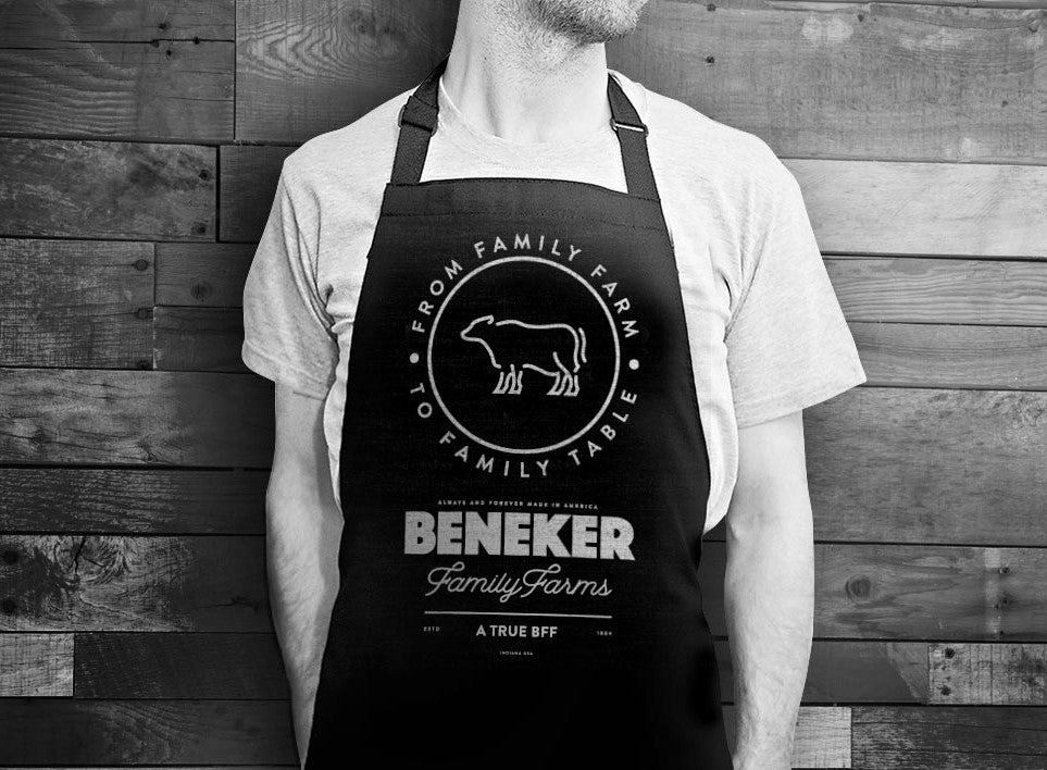 Person wearing Beneker Family Farms apron